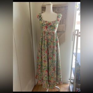 Ruffle floral maxi dress